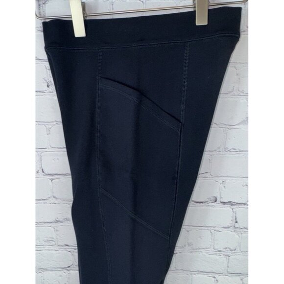 STELLA MCCARTNEY Navy Logo-print Scuba Tech Leggings Size 40/6-8 Small Pockets - Picture 10 of 12